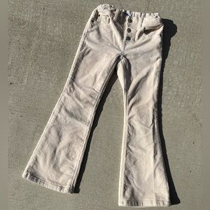 Girls size 7 Cream Corduroy Wide leg pants